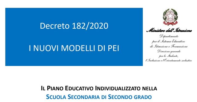 IL NUOVO MODELLO DI PEI: DI 182/2020