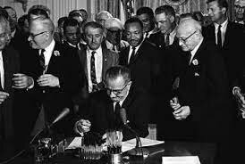 the civil right act of 1964 sighed by president johnson