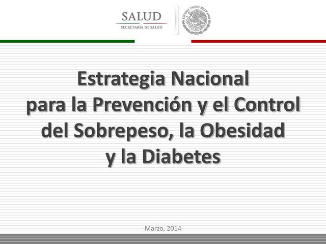 Creación de la Estrategia Nacional para la Prevención y el Control del Sobrepeso, la Obesidad y la Diabetes en México