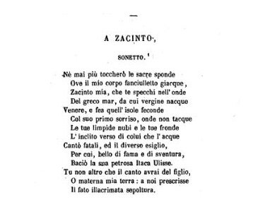 Foscolo pubblica "A Zacinto" e "In morte del Fratello Giovanni"