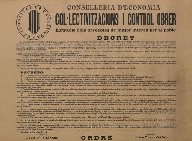 Promulgació del decret de Col·lectivitzacions