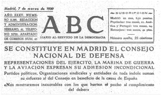 Cop d'estat a Madrid del Coronel Casado