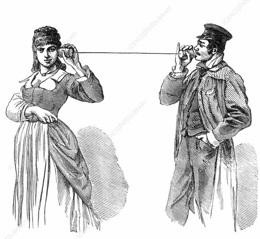 Teléfono acústico mecánico