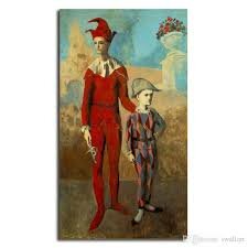 ACRÓBATA Y JOVEN ARLEQUÍN