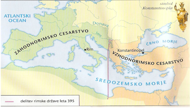 RIMSKI IMPERIJ SE RAZDELI NA Z IN V DEL