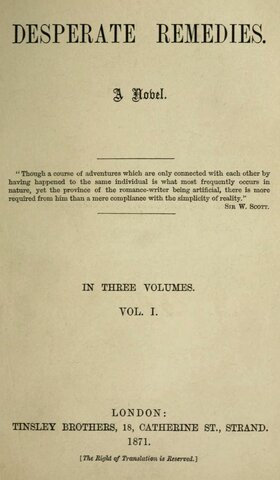 Desperate Remedies is published