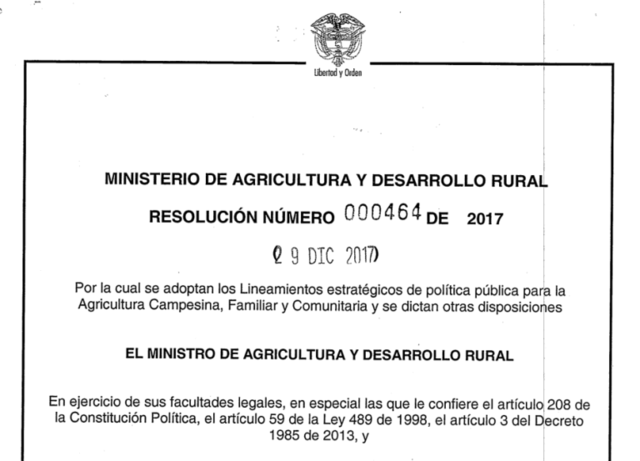 Resolución 464 de 2017