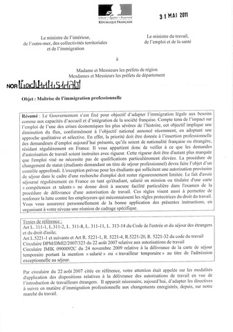 Publication of the Guéant circular