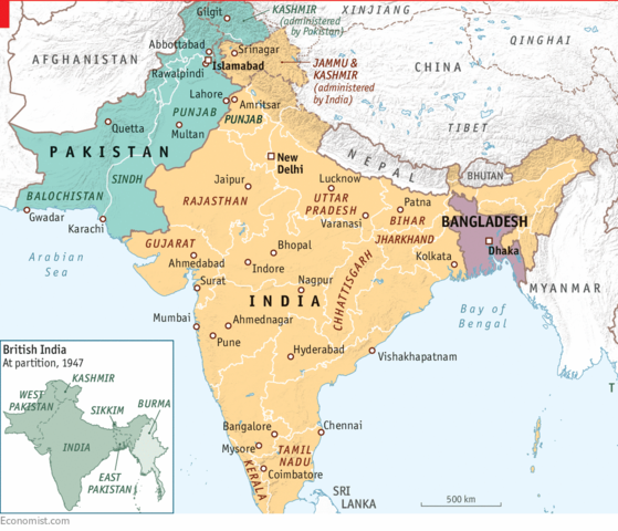 Se lleva a cabo la partición de la India y Pakistán.