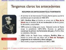 entre los antecedentes del porfiriato