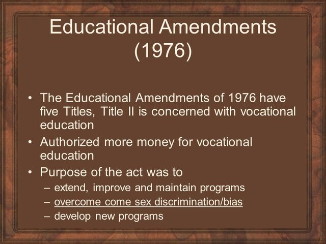 Vocational Amendment 1976