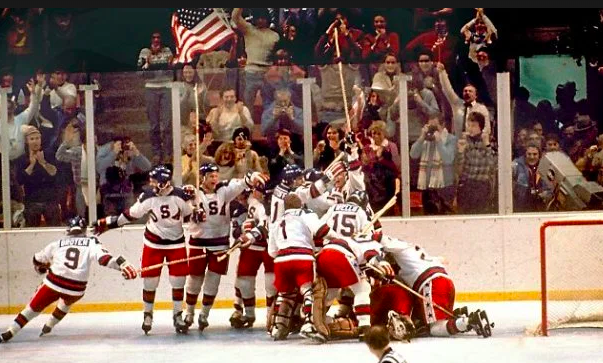 "Miracle on Ice"--U.S. hockey team defeats Soviet Union