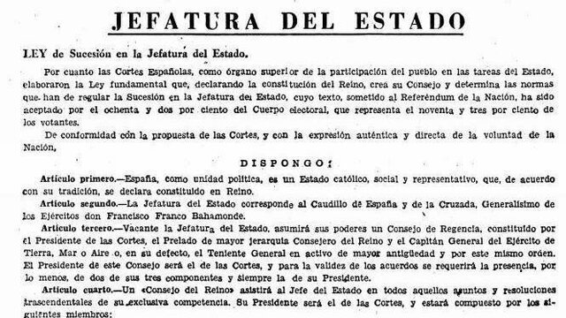 Proyecto de Ley de Sucesión a la Jefatura del Estado