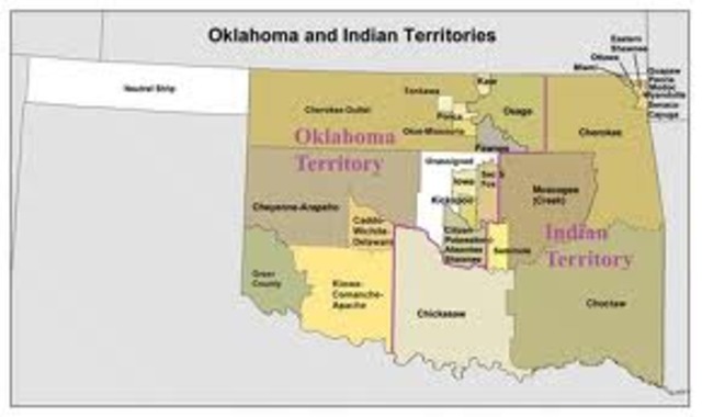 The Oklahoma territory is settled