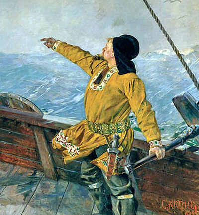 A Norwegian explorer named Bjarni Herjólfsson appeared in Greenland in an attempt to look for his father. Although he got lost along the way and told Leif that there was wooded, hilly land somewhere along the west of Greenland.