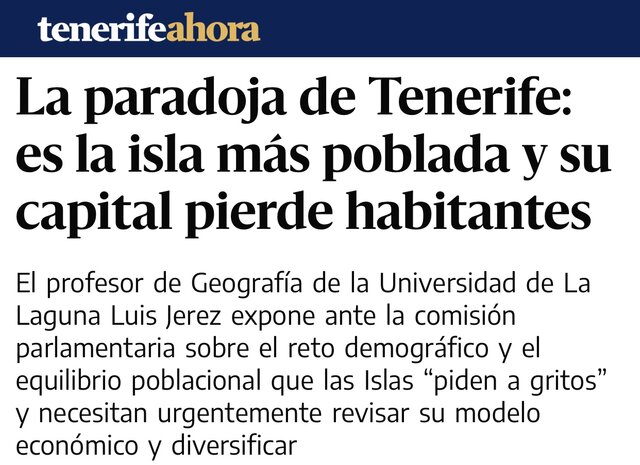 Tenerife: la isla más poblada y su capital pierde habitantes