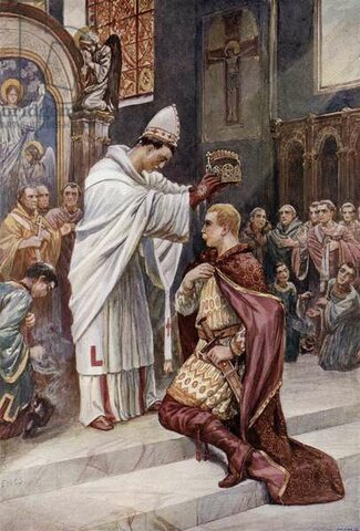 Pope Leo III  Crowns Charlemagne