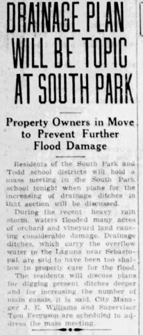 Flood Control Requested for South Park School Area