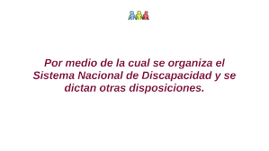 LEY 1145 PARTICIPACIÓN DE LAS PERSONAS CON DISCAPACIDAD