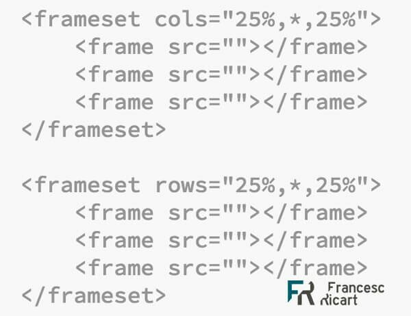 uso de framesets o marcos