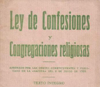 a ley de Confesiones y Congregaciones religiosas