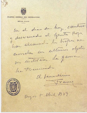 Fi de la Guerra Civil Española