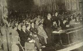 Fusión entre Falange Española y las Juntas de Ofensiva Nacional Sindicalista (JONS).