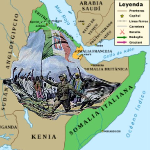 La expansión territorial de Italia en Abisinia