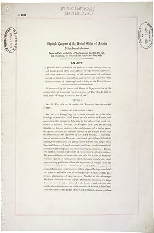 The Marshall Plan was created