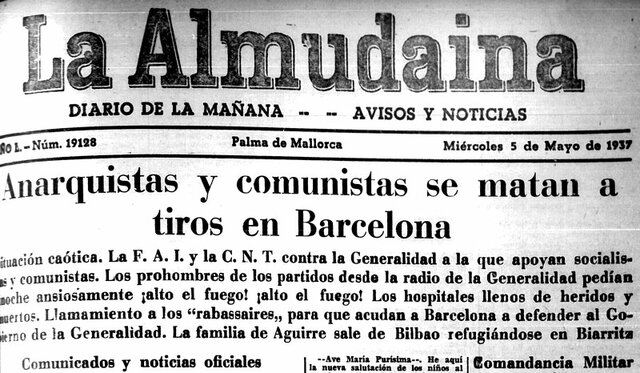 1937 - Enfrentamiento en Barcelona entre los anarquistas, POUM y PCE