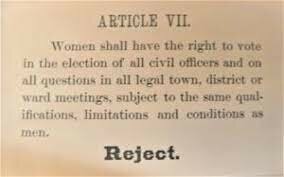 Defeat of the first vote for Woman Suffrage