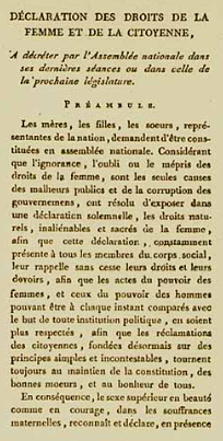 Declaration of the Rights of Women