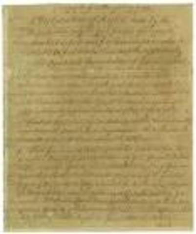 "Virginia Declaration of Rights" ( declares the natural rights of Virginians and the rest of mankind, green)