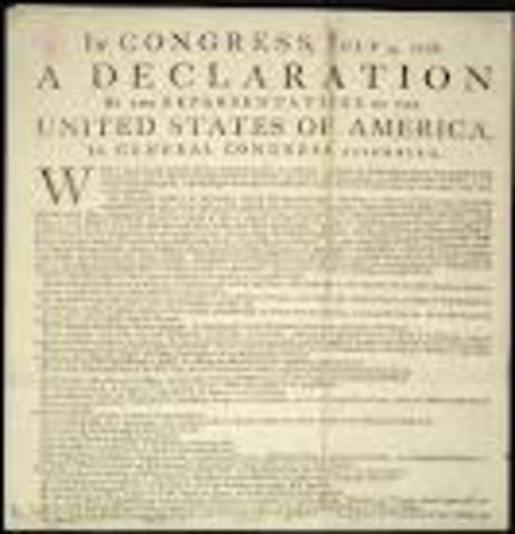 "Declaration of Independence" ( declared America's independence from Britain, black)