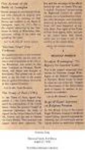 "Treaty of Paris" ( ended war, and was a peace treaty between America and Brittain, black)