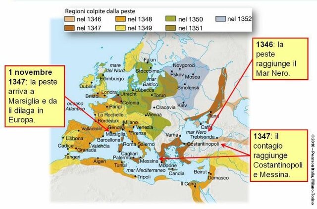 La diffusione della peste in Europa