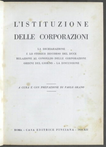 ISTITUZIONE DELLE CORPORAZIONI