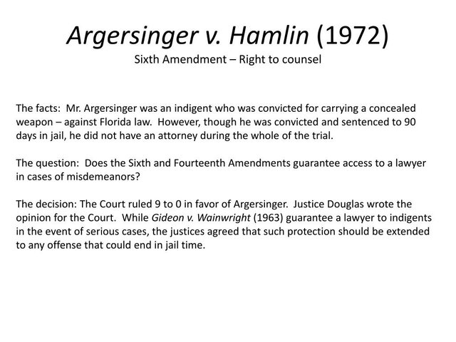 Argersinger v. Hamlin