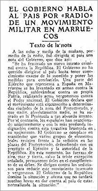 Sublevación en contra del Frente Popular y la República