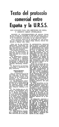 Protocolo comercial entre España y la U.R.S.S.