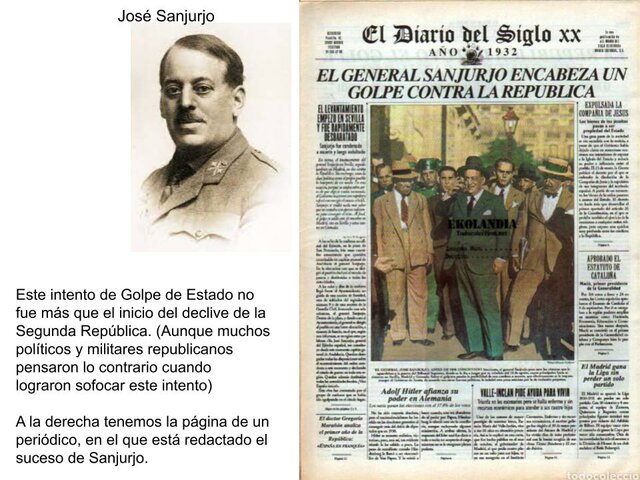 Sanjurjada. Un levantamiento militar.