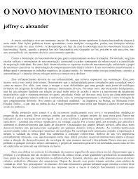 O novo movimento teórico. Jeffrey Alexander. 1987