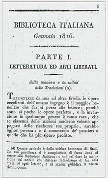 Creazione rivista: Biblioteca italiana