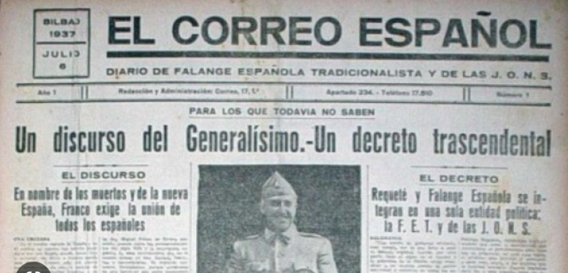 Franco promulga el llamado Decreto de Unificación