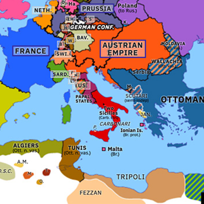 Timeline: I motivi europei del 1820 al 1848