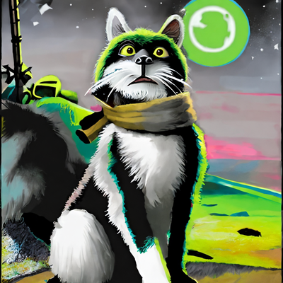 Timeline: A cat with a green scarf