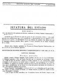 Se establecen los Nuevos Estatutos de Falange