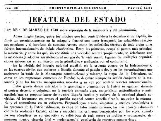 Ley de Represión contra la Masonería y el Comunismo