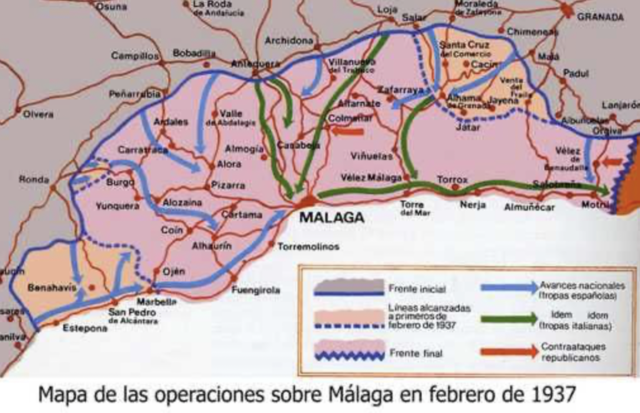 Málaga cae en poder de los franquistas.