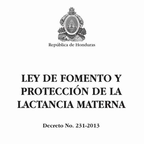 Ley de Fomento y Proteccion de la Lactancia Materna